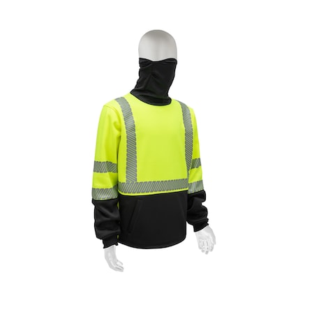 2W International Snood Sweatshirt, 2X-Large, Lime/Black, Class 3 SDS25C-3 2XL